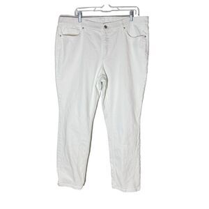 Denim Co Company White Jeans Sz 20W How Slimming Straight Stretch A272958‎